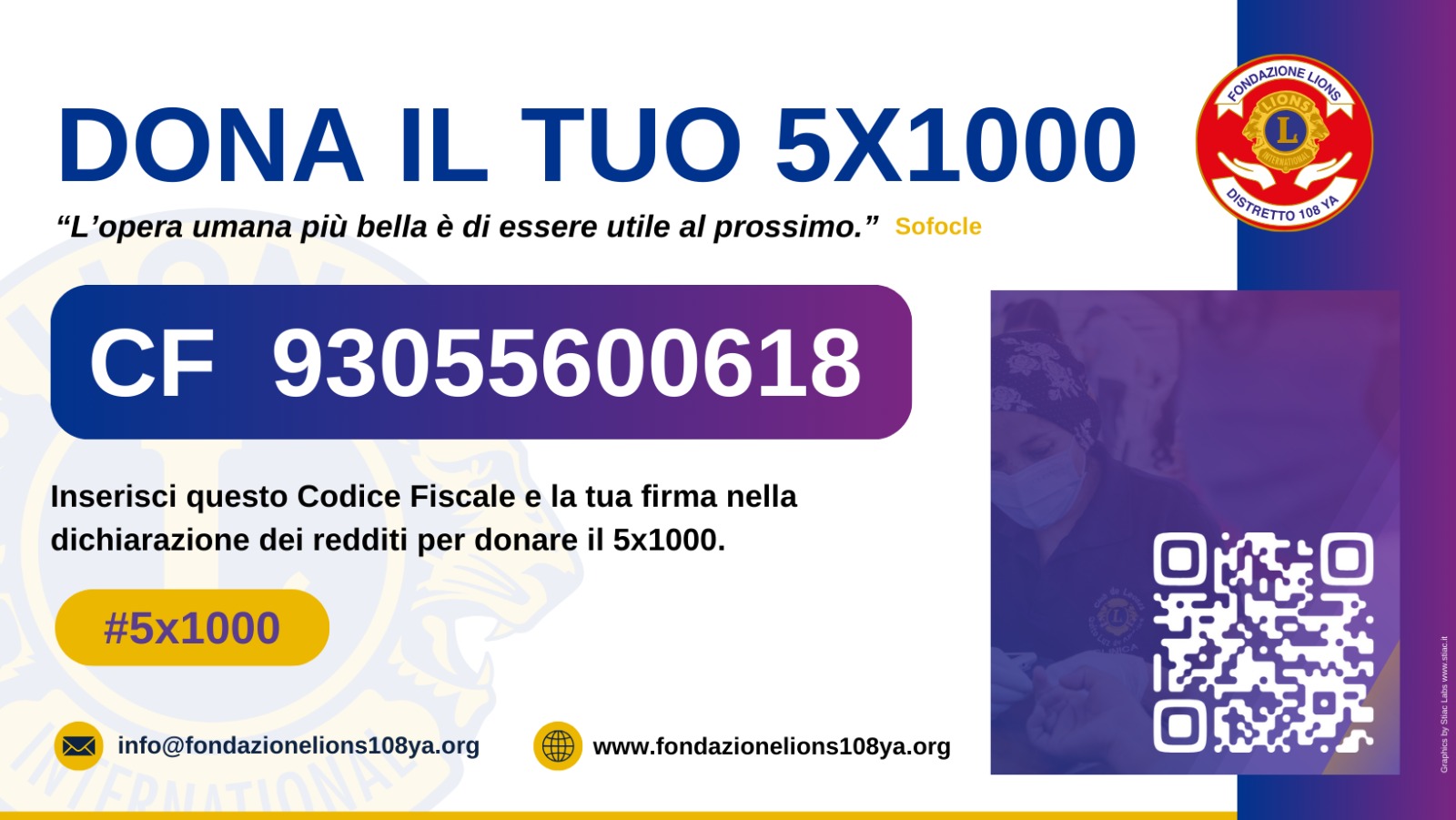 Dona il tuo 5x1000 Lions Club 108YA